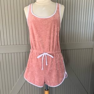 Pink terry jumper romper size large